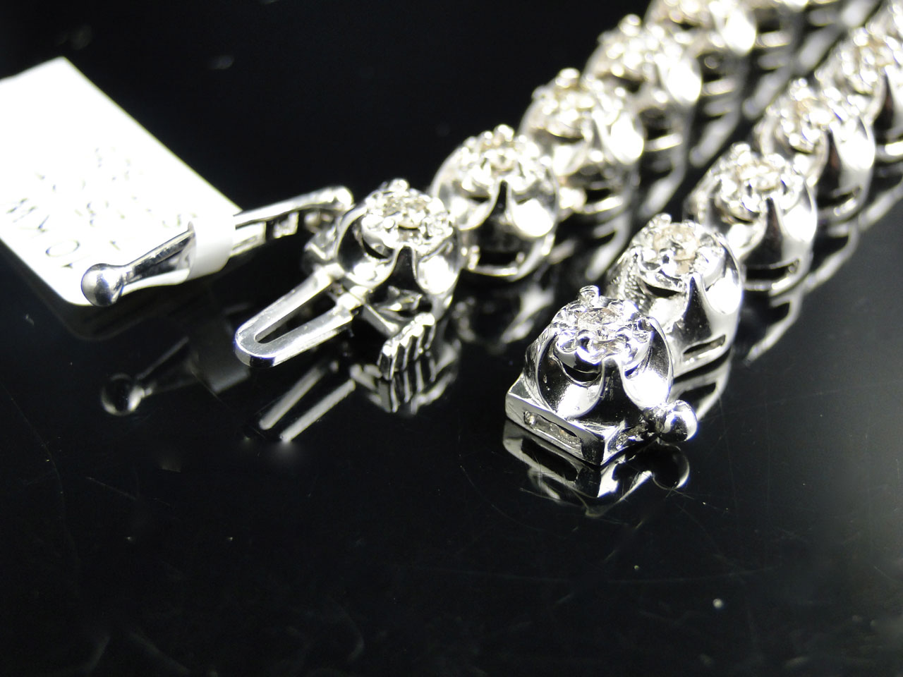 Prong Set 1 Row Genuine Diamond Chain in 10k White Gold (9 ct)