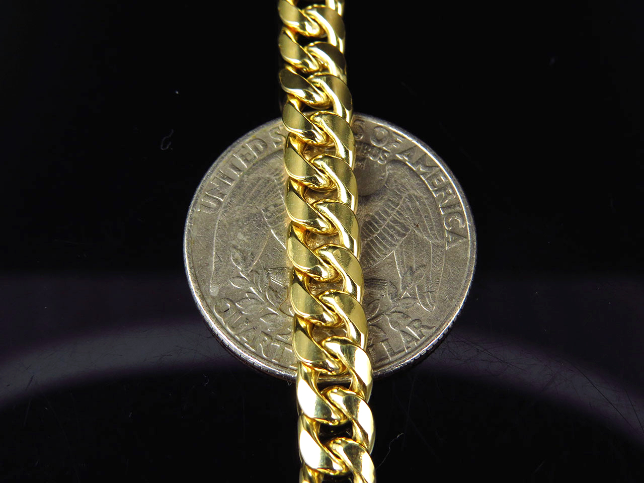 Hollow Miami Cuban Chain in 10K Yellow Gold 5.5MM
