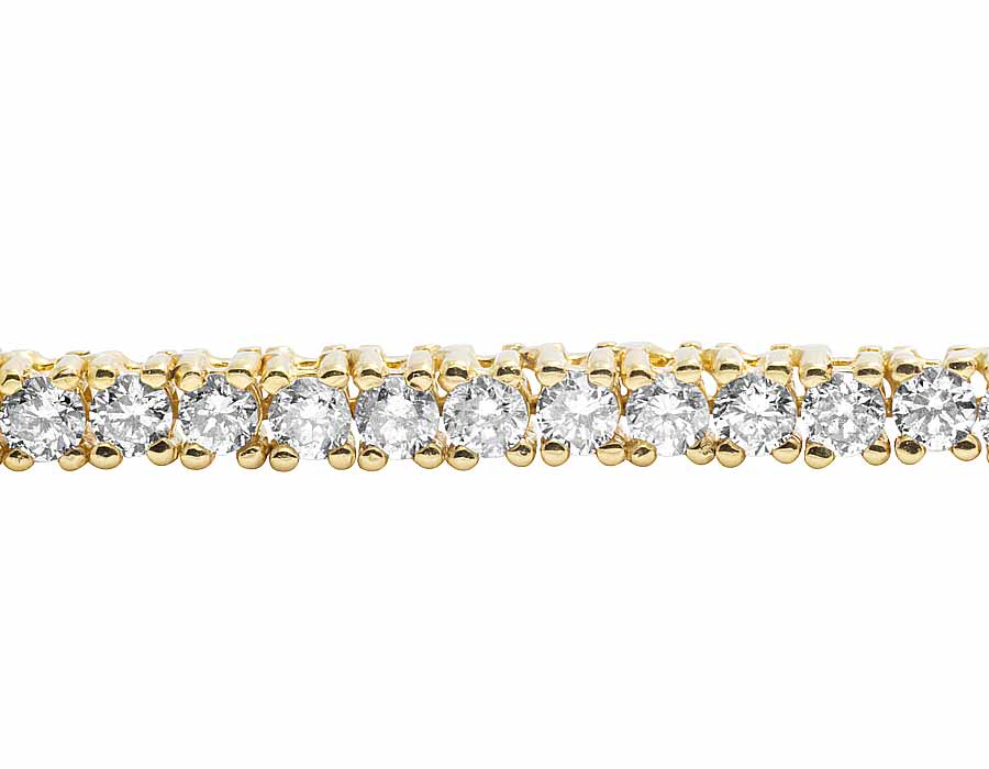 Men's 10K Yellow Gold Real Diamond 1 Row Prong Chain Necklace 14.75Ct 26