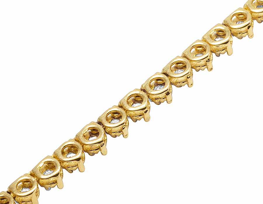 10K Yellow Gold Real Diamond Martini Prong Tennis Chain Necklace 12Ct 4MM