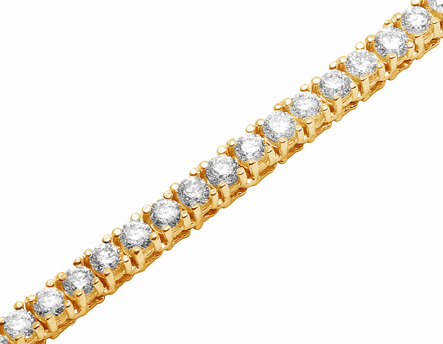 10K White Gold Prong Set 1 Row Real Diamond 5MM Tennis Chain Necklace 37CT 28