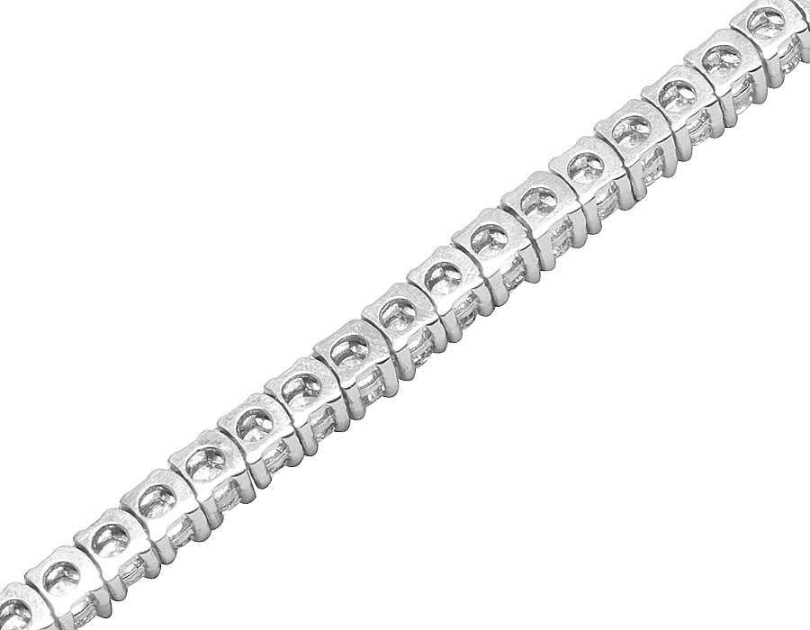 10K White Gold Prong Set 1 Row Real Diamond 5MM Tennis Chain Necklace 37CT 28