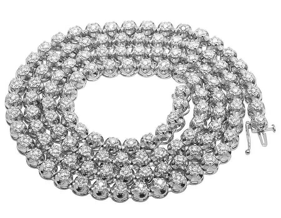 10K White Gold Diamond 7MM Tennis Chain Necklace 8 CT 33