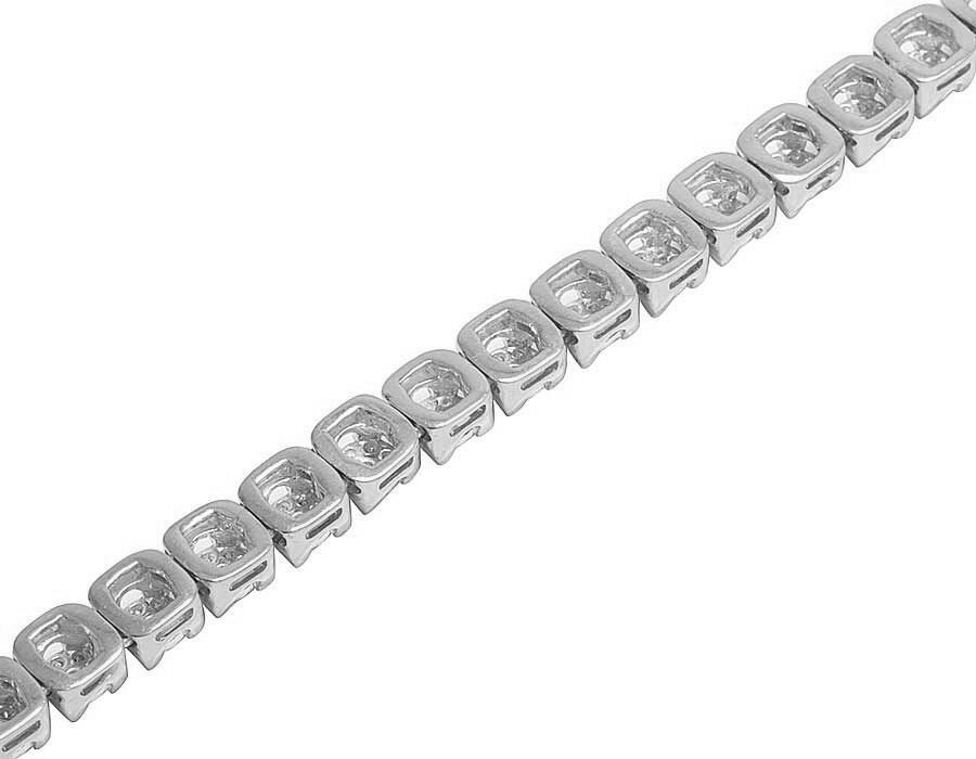 10K White Gold Diamond 6MM Cluster Tennis Chain Necklace 10 CT 24