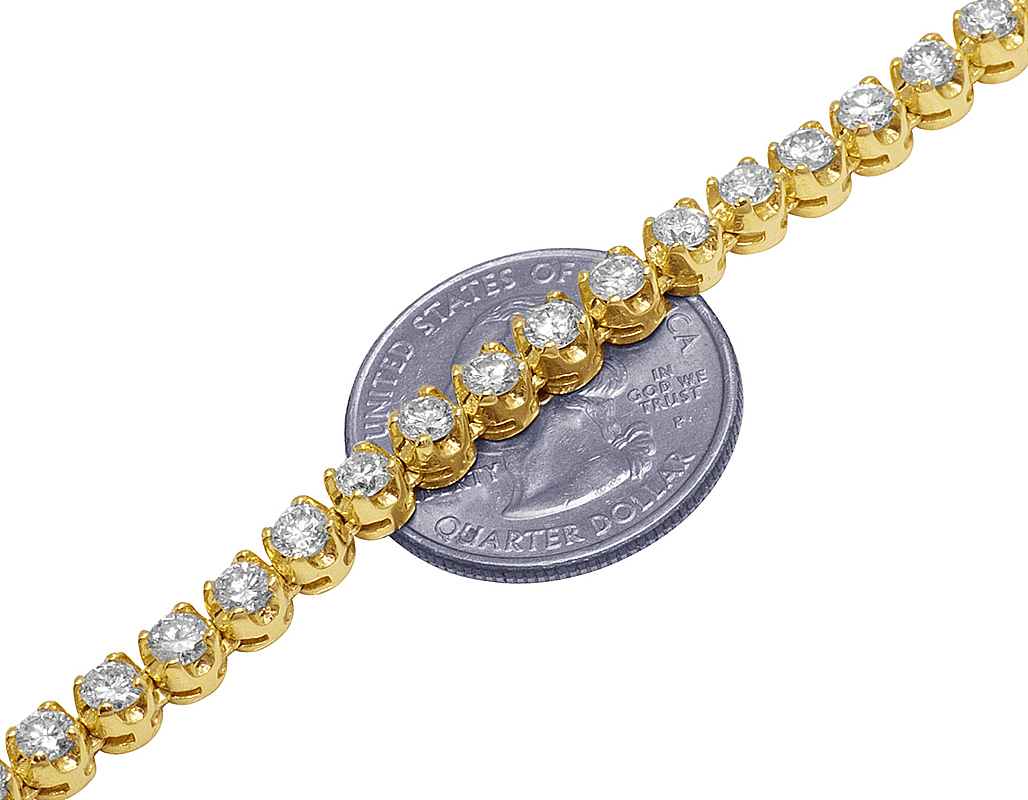 14K Rose Gold 1 Row 20 Pointer Tennis Chain Necklace 16-28 Ins