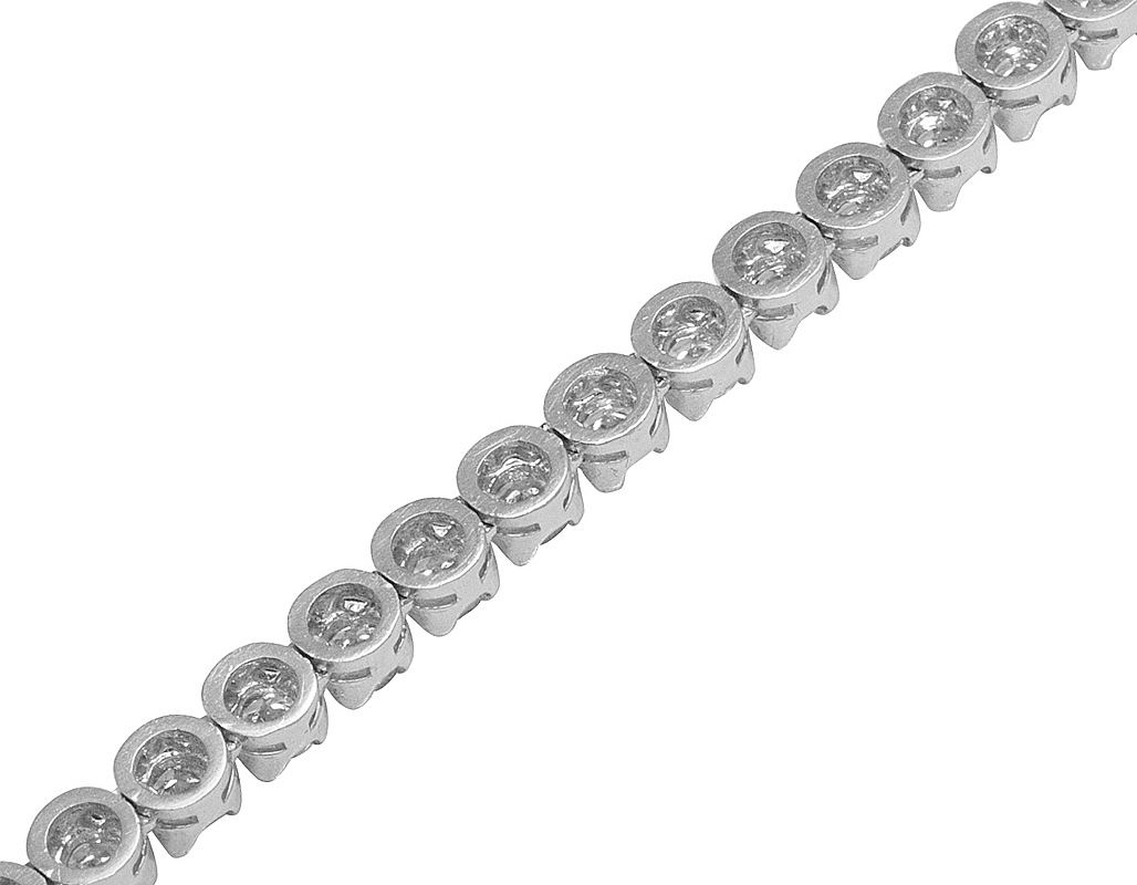 14K Rose Gold 1 Row 20 Pointer Tennis Chain Necklace 16-28 Ins
