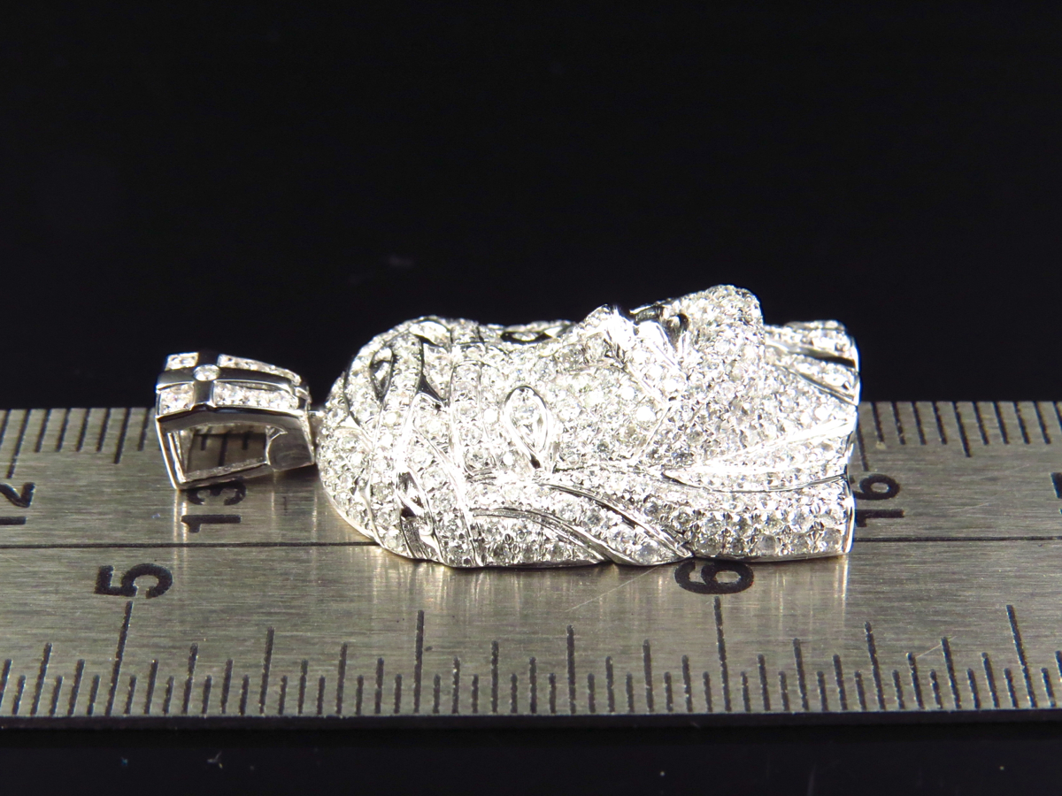 Flooded Genuine Diamond Jesus Pendant in White Gold(2.0 Ct)
