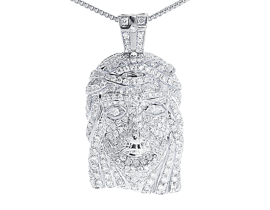 Fully Iced Out Diamond Mini Jesus Pendant 1