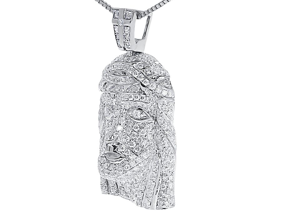 Fully Iced Out Diamond Mini Jesus Pendant 1