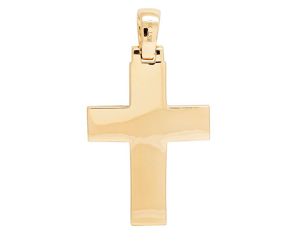 Solid 14K Yellow Gold Baguette Diamond Designer Cross Pendant 2.5 CT 1.5