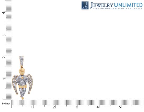 Praying Angel Diamond Pendant 1.30CT 10K Yellow Gold 2