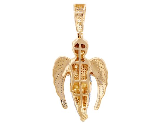 Praying Angel Diamond Pendant 1.30CT 10K Yellow Gold 2