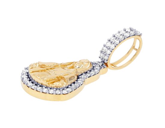 Mother Mary 0.875 CT Diamond Pendant 10K Yellow-White Gold