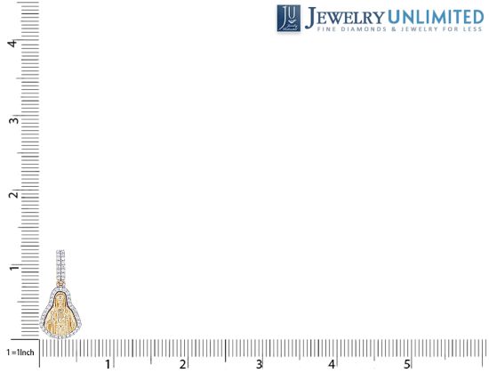 Mother Mary 0.875 CT Diamond Pendant 10K Yellow-White Gold