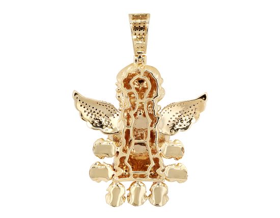 Angel Wings 1.20 CT Diamond Pendant 10K Yellow Gold