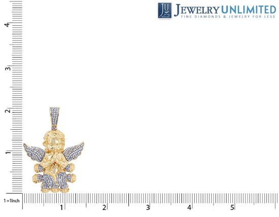 Angel Wings 1.20 CT Diamond Pendant 10K Yellow Gold