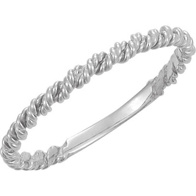 Sterling Silver 2mm Twisted Rope Band