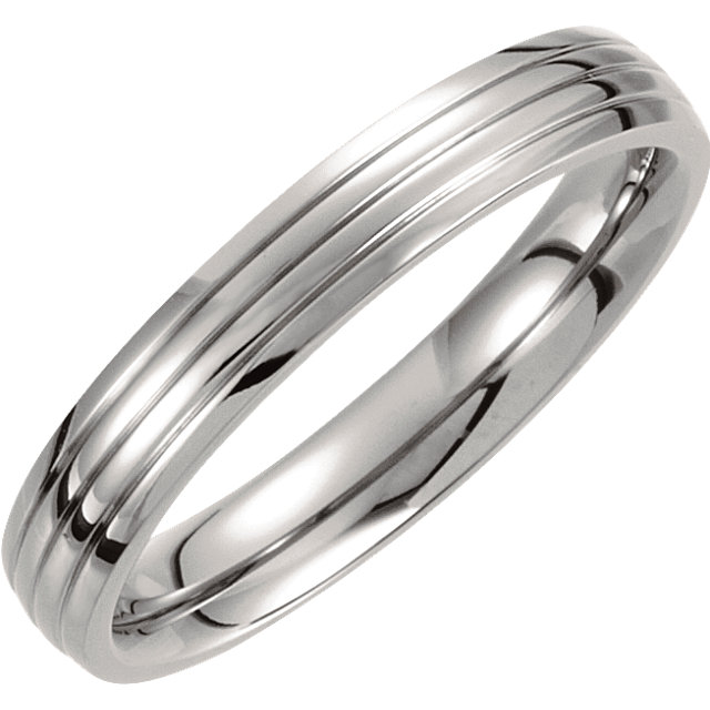 Titanium 4mm Triple Grooved Band Size 11