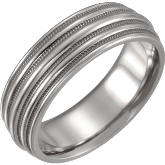 Titanium Grooved & Domed 6Mm Band