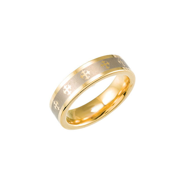 Gold Immerse Plated Tungsten Laser Band