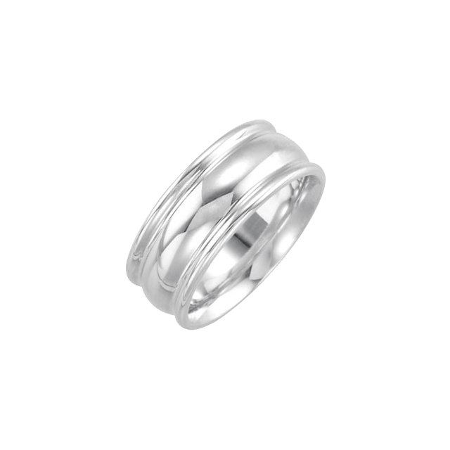 Sterling Silver 8mm Design Band Size 4