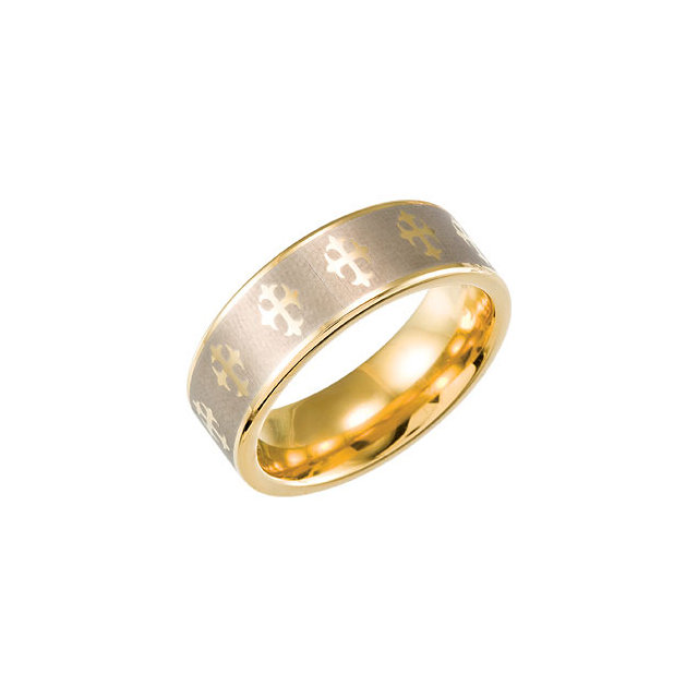 Gold Immerse Plated Tungsten Laser Band