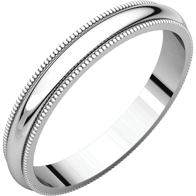 Continuum Sterling Silver 3mm Milgrain Band