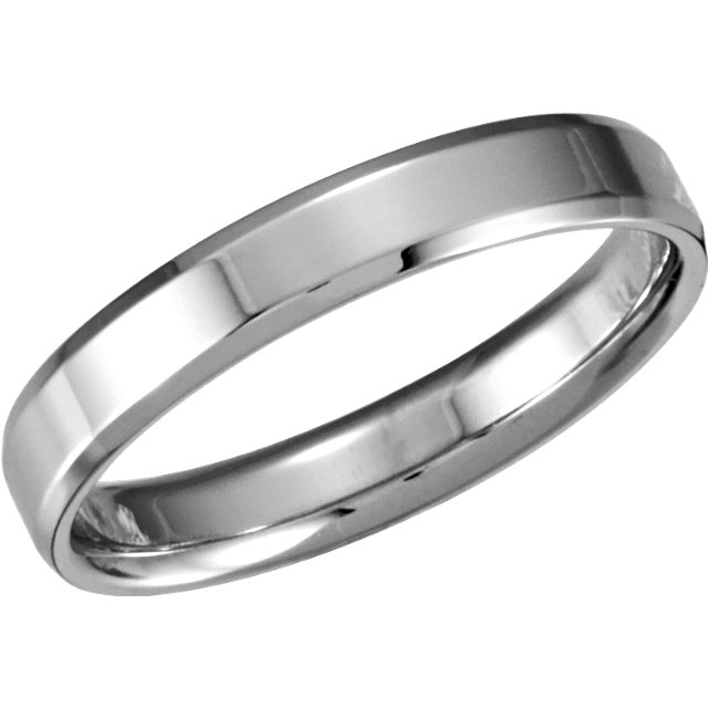 Sterling Silver 4mm Beveled Edge Comfort-Fit Band Size 10.5