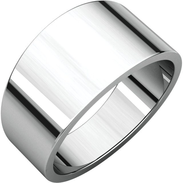 Sterling Silver 10mm Flat Tapered Band
