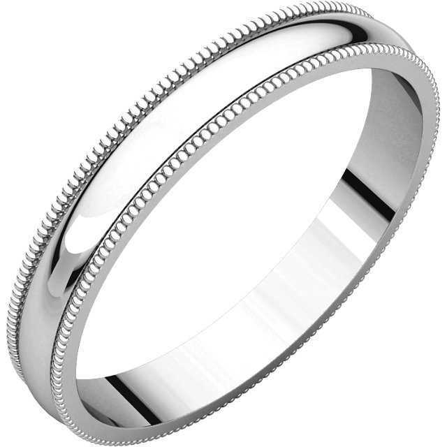 Continuum Sterling Silver 3mm Light Milgrain Band