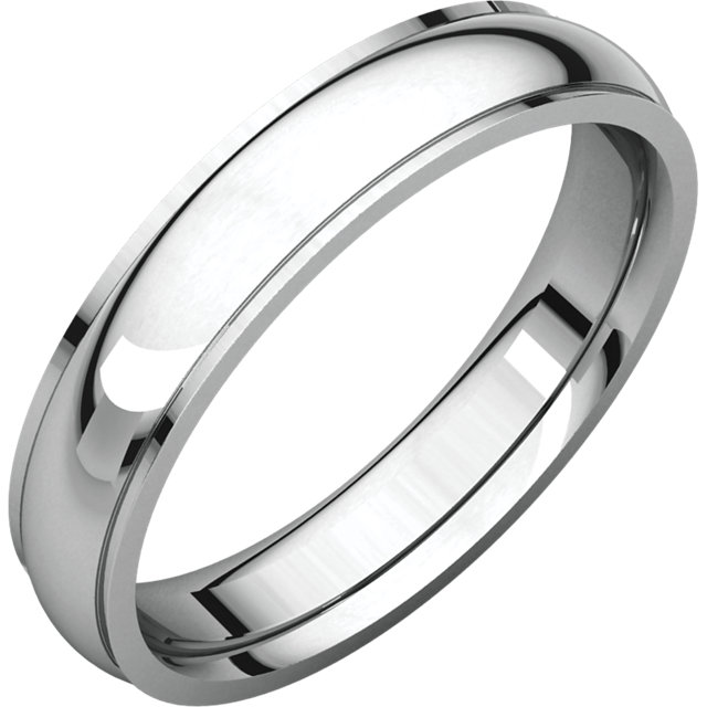Sterling Silver 4mm Comfort Fit Edge Band