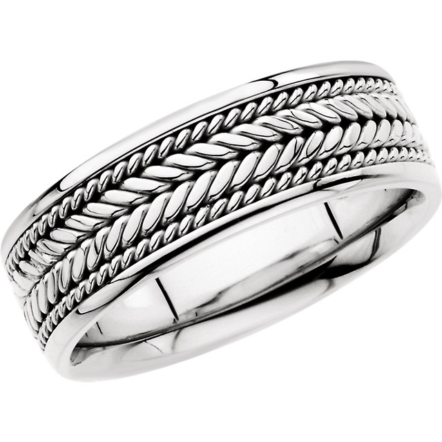 Platinum 8mm Comfort-Fit Hand Woven Band Size 11