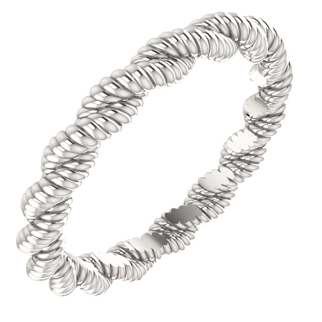 Sterling Silver Twisted Rope Band Size 4.5