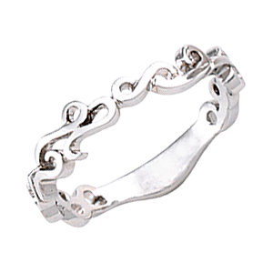 Continuum Sterling Silver 4mm Scroll Design Band