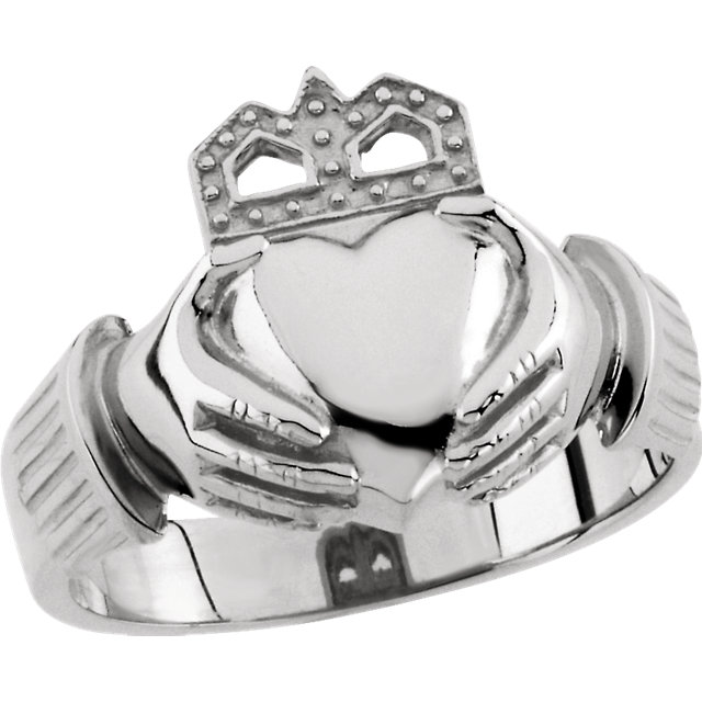 Sterling Silver 15x11mm Men's Claddagh Ring